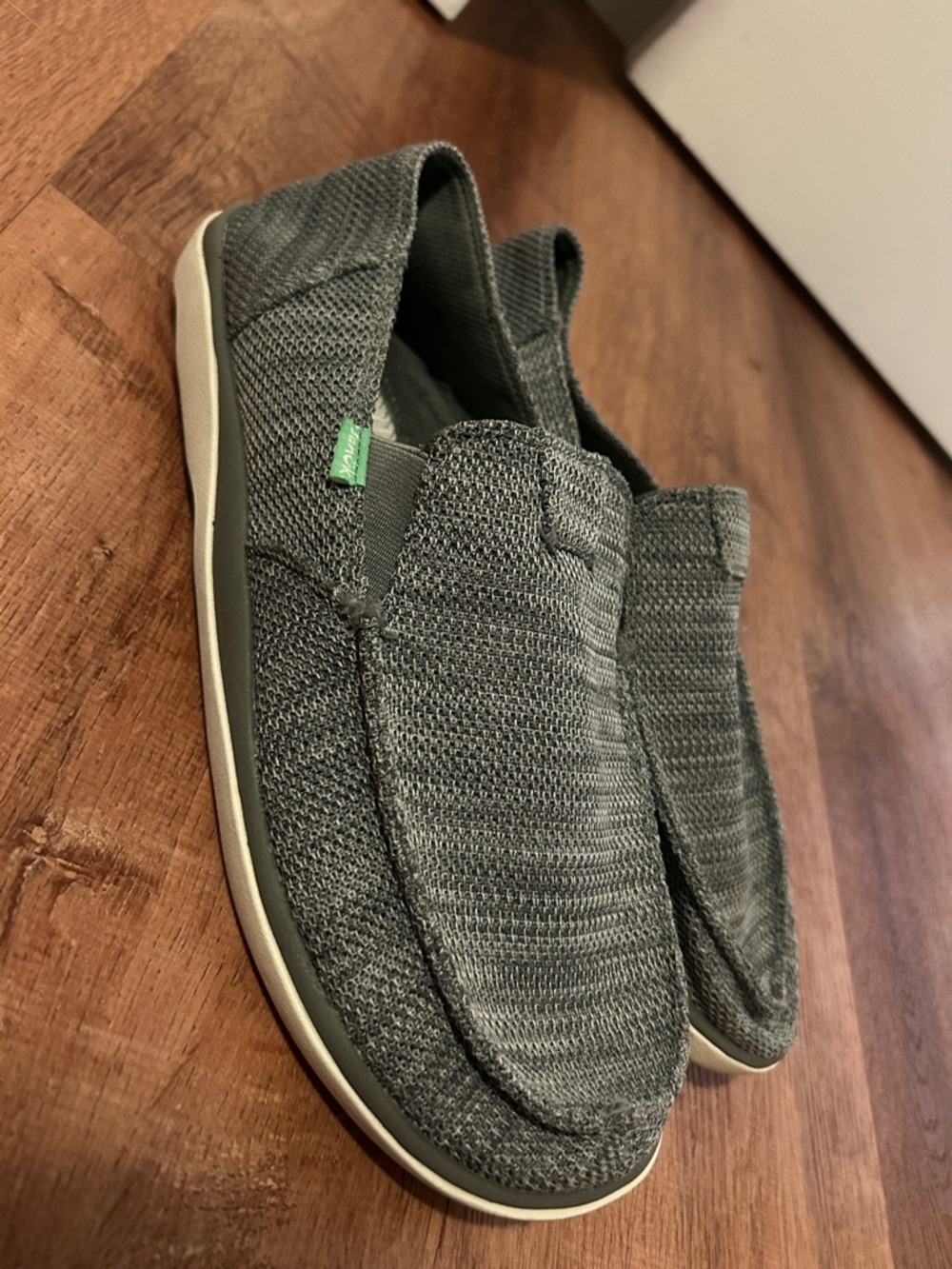 Sanuk Men's Knit Slip-On Loafers in Charcoal Gray